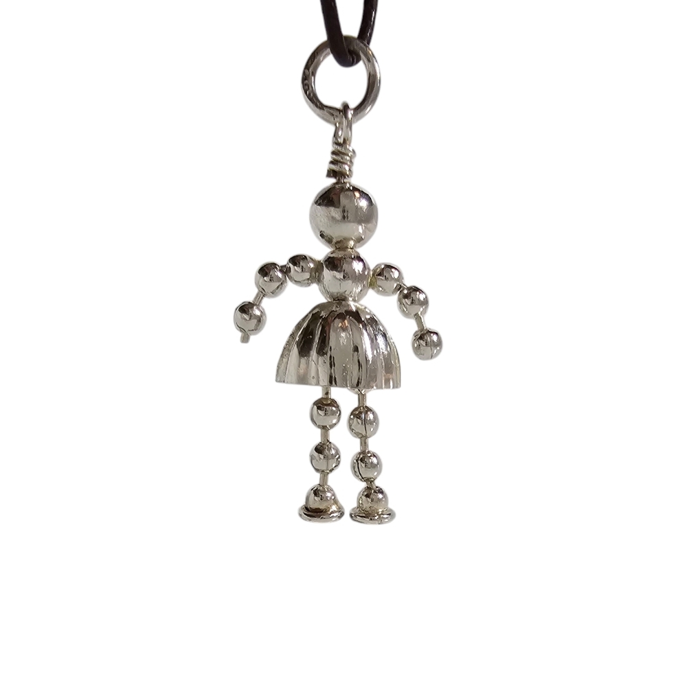 Vintage Articulating Girl Pendant in Sterling Silver - Picture 6 of 10